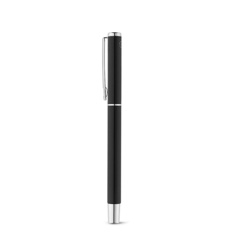 Black ballpoint pen with silver details