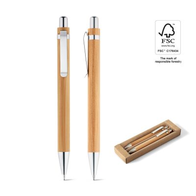 Eco-friendly wooden pens with FSC certification.