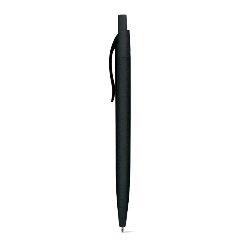 Black ballpoint pen with pocket clip