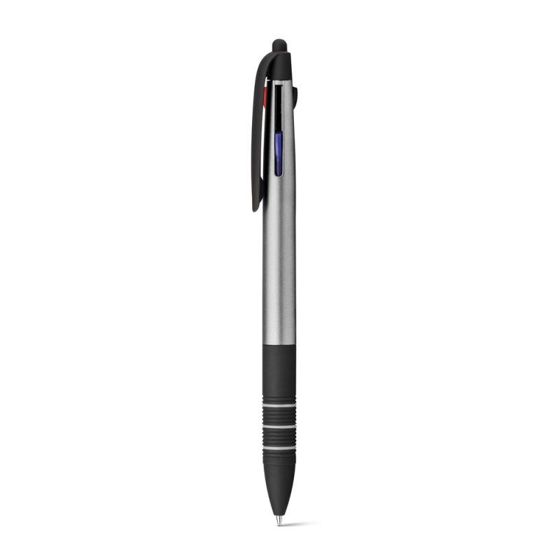 Black and silver retractable ballpoint pen