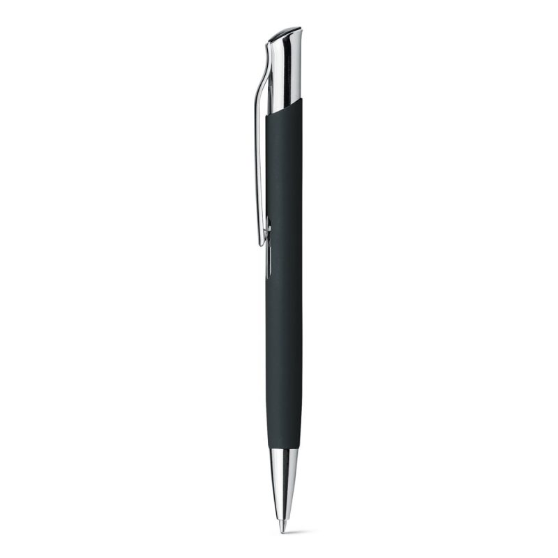 Black metal pen with silver clip