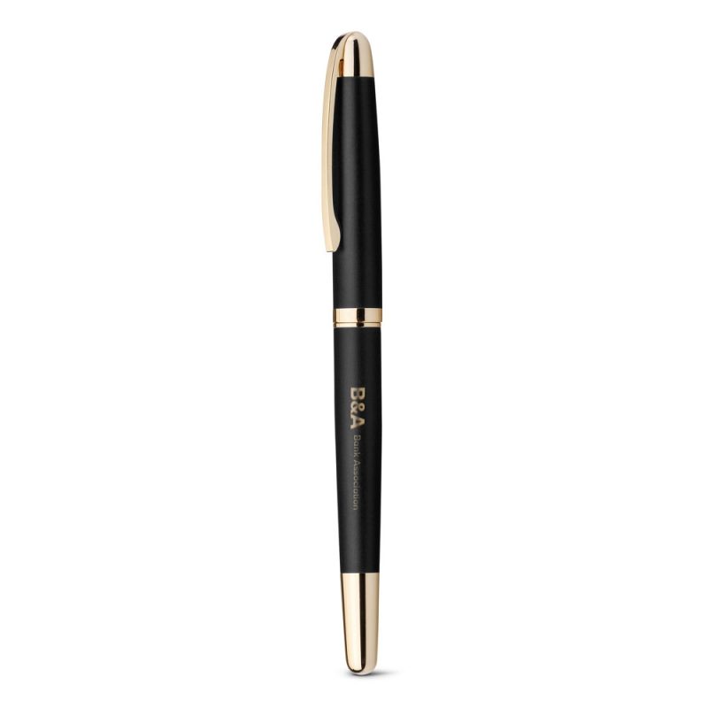 Luxury black and gold ballpoint pen.
