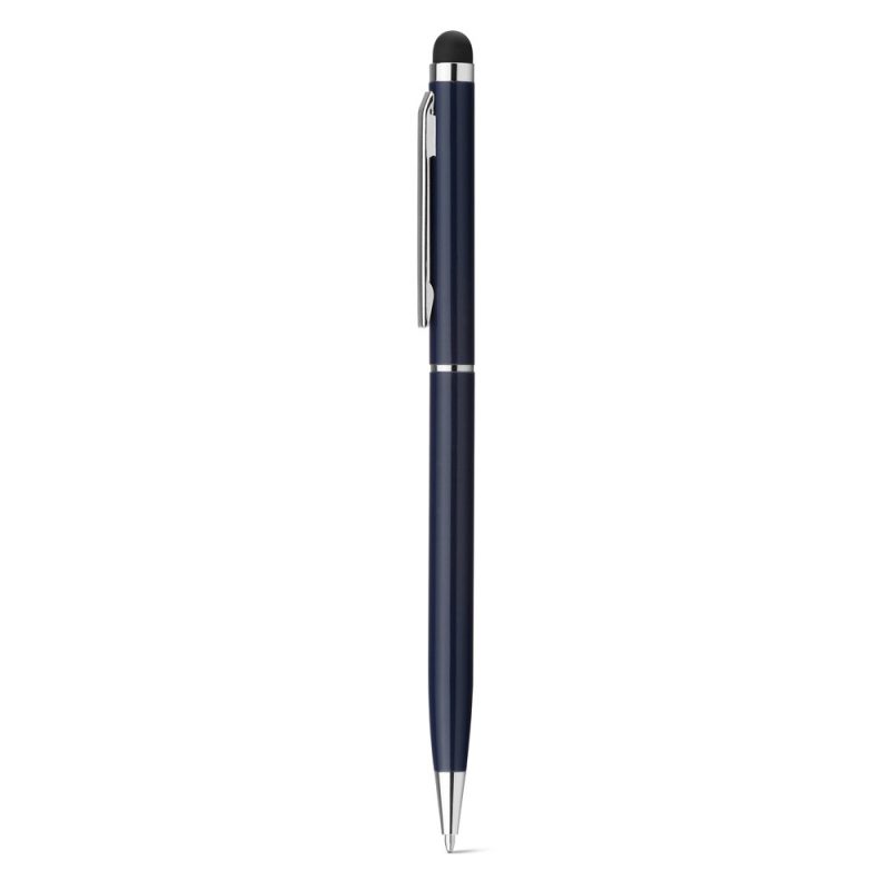 Navy blue stylus pen with clip and tip