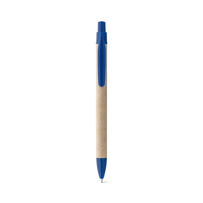 Blue and beige retractable pen.
