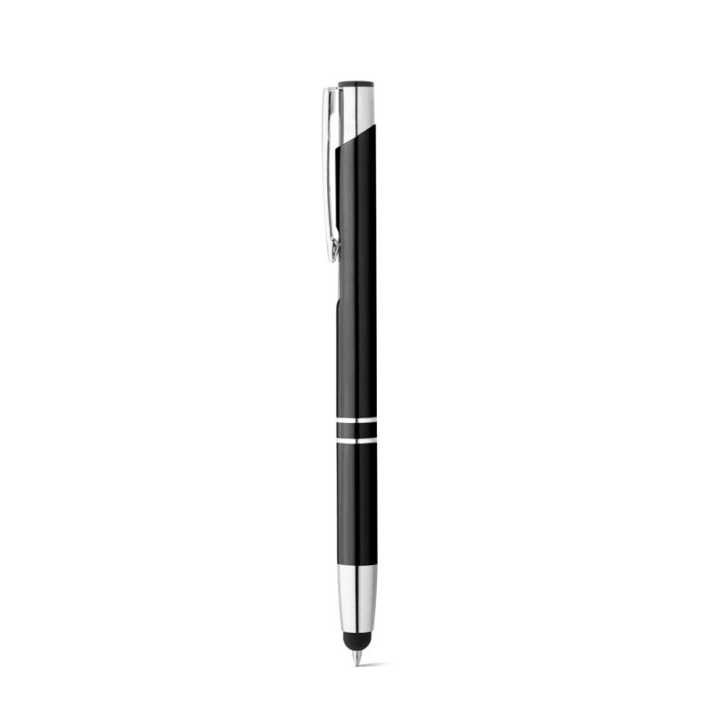 Black ballpoint pen with silver accents