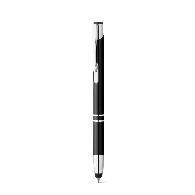 Elegant black and silver pen with clip