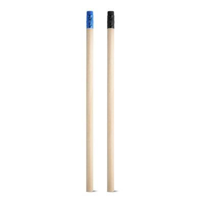 Two eraser-ended pencils, blue and black tips