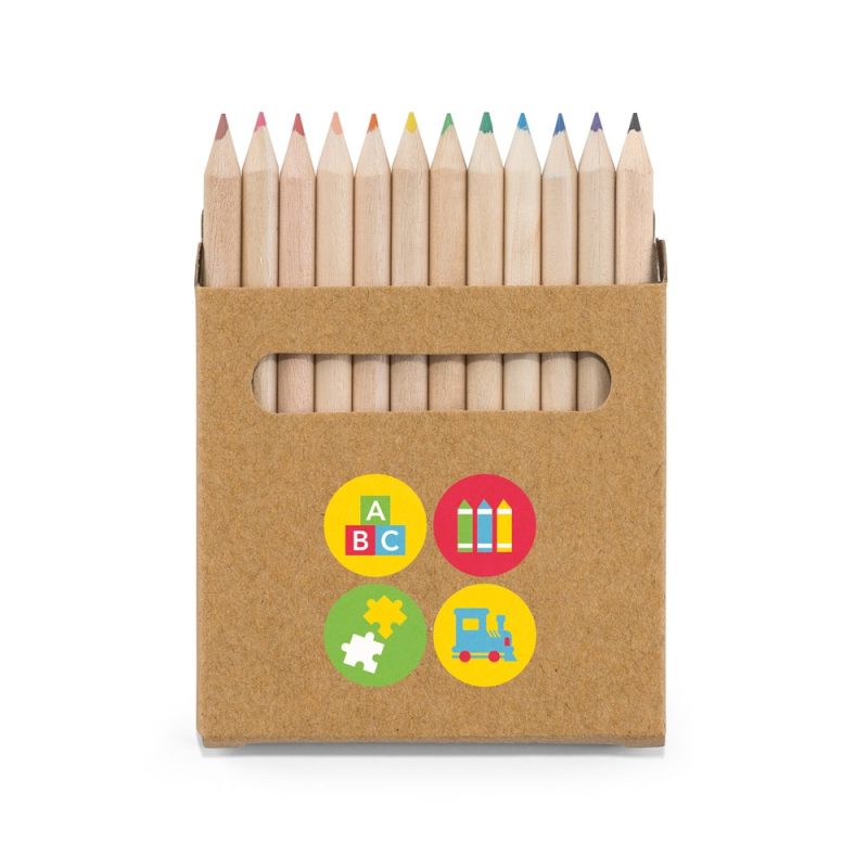 Box of coloured pencils for children