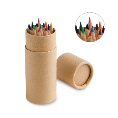 Colour pencils in cardboard tube packaging