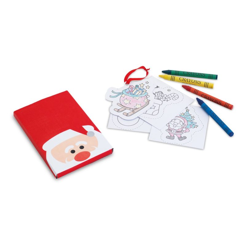 Santa colouring cards with crayons