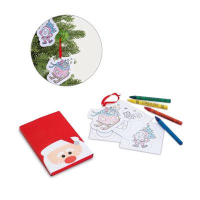 Christmas colouring kit with Santa cards and crayons.
