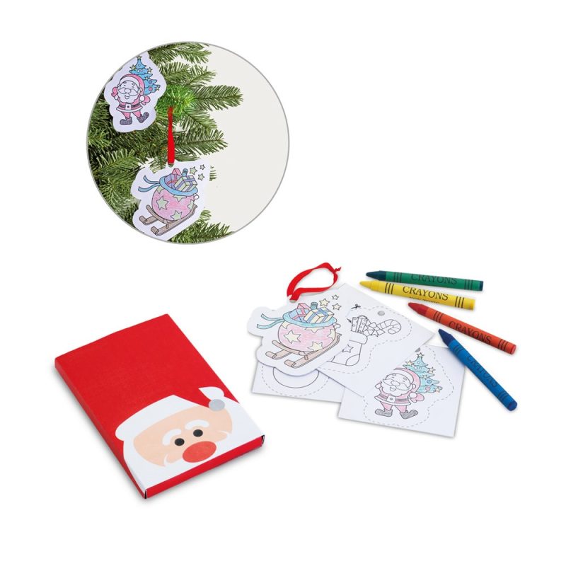 Christmas colouring kit with Santa cards and crayons.
