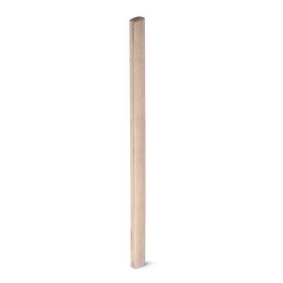 Wooden broom handle on white background