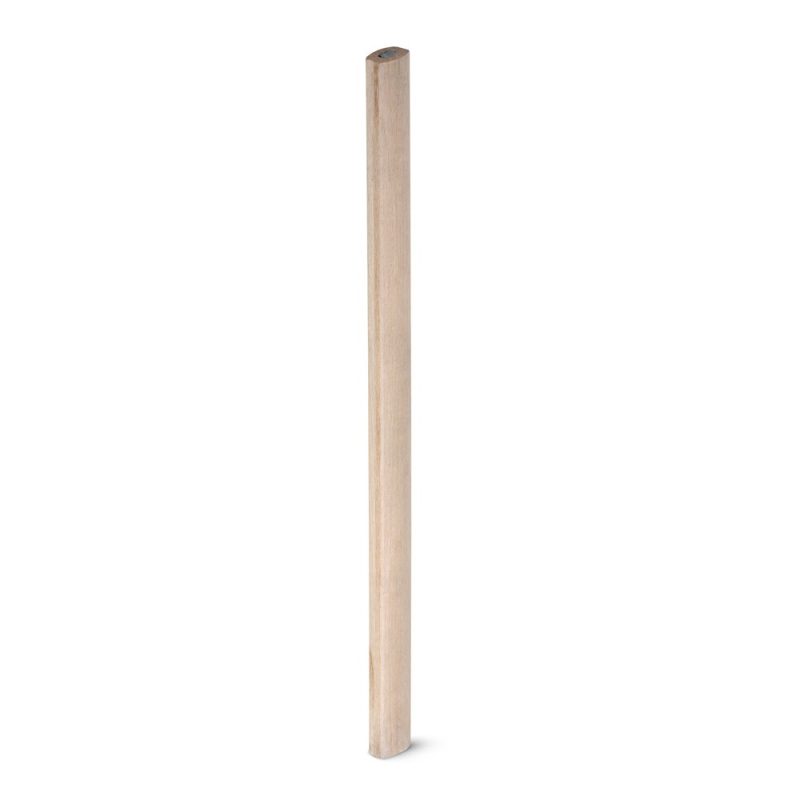 Wooden broom handle on white background
