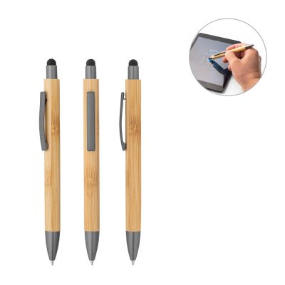 Bamboo stylus pens with touchscreen use demonstration.
