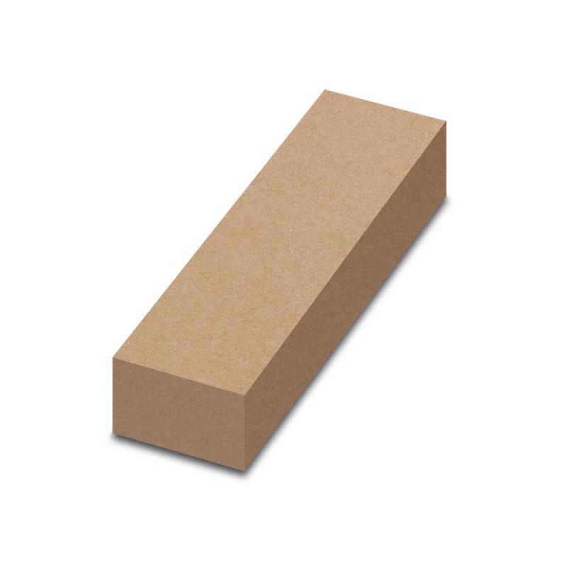 Rectangular wood block isolated on white background.