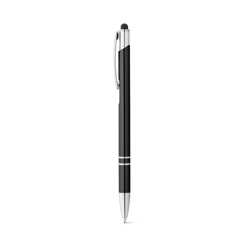 Black stylus pen with silver accents