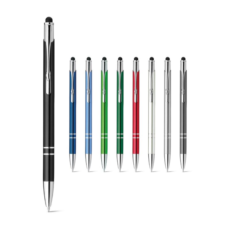 Colourful stylus pens set with metallic finish