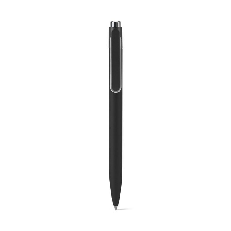 Sleek black pen with silver clip.