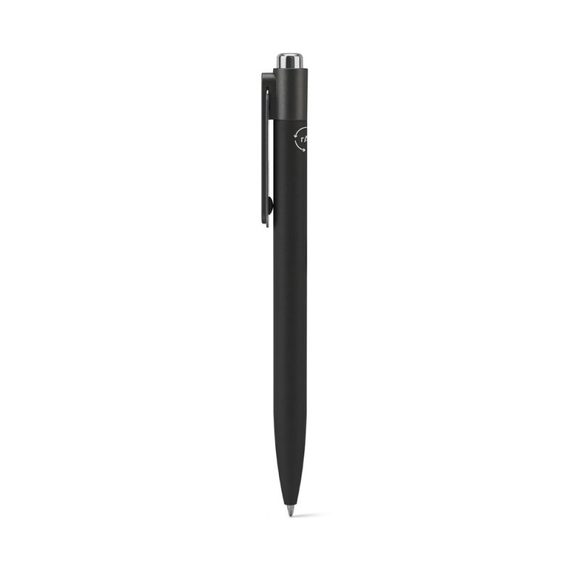 Black ballpoint pen with clip
