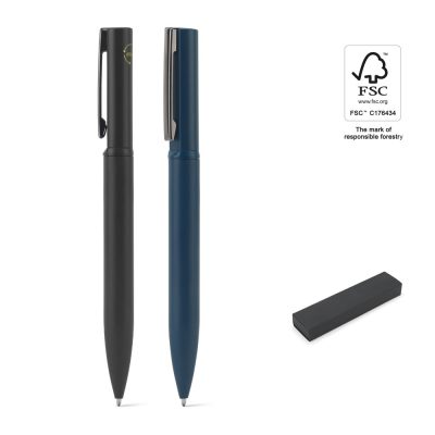 Black and blue pens with box and FSC logo.