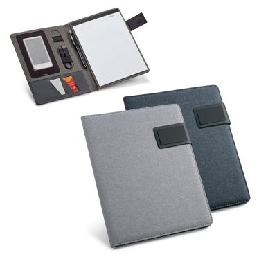 Grey and black business organisers with notebook.