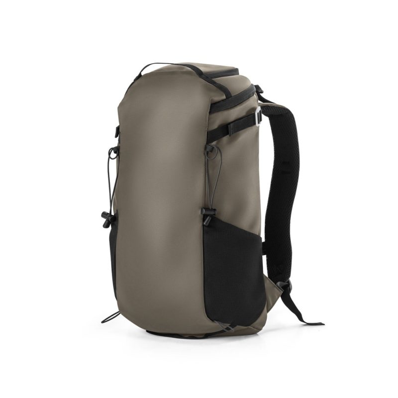 Modern grey backpack with black accents.