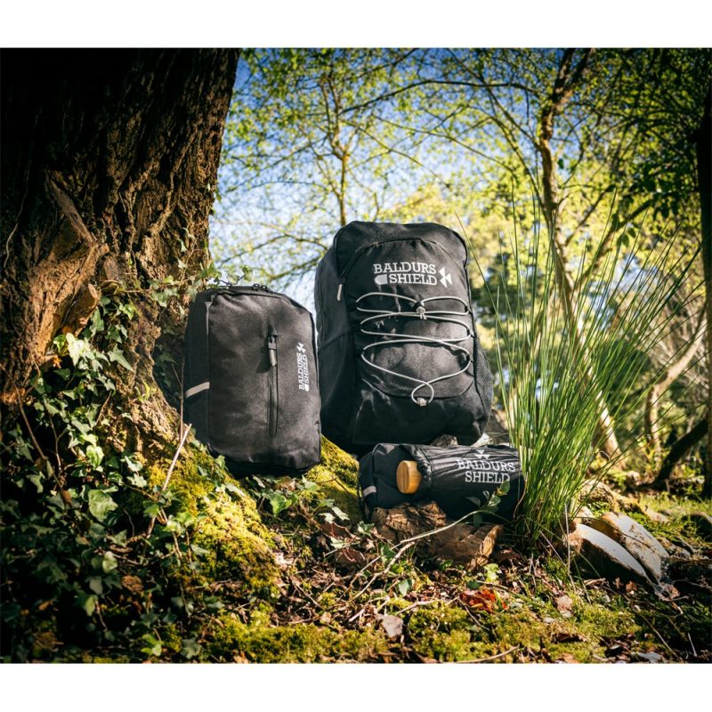 Outdoor gear including backpacks and rolled mat
