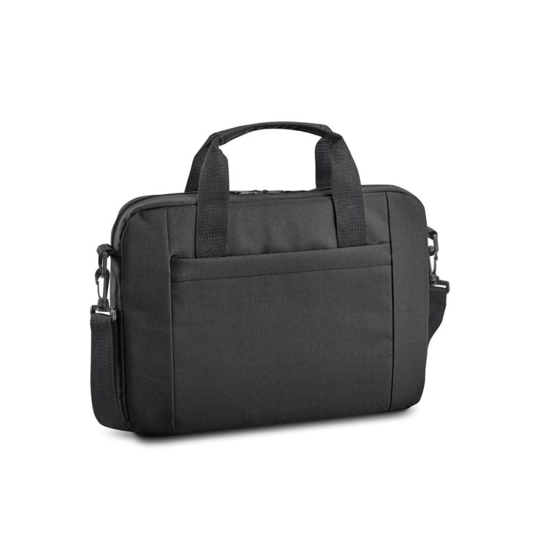 Black laptop bag with handles and shoulder strap