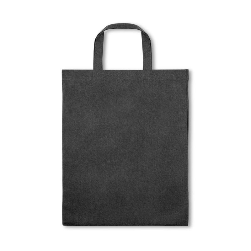 Plain black tote bag with handles