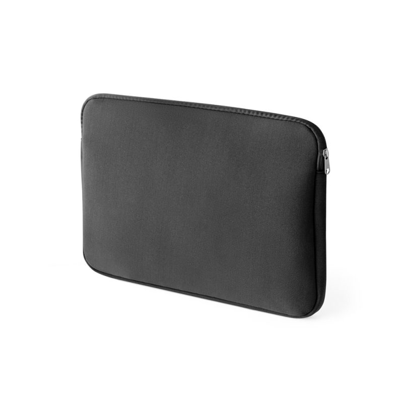 Black laptop sleeve with zip closure