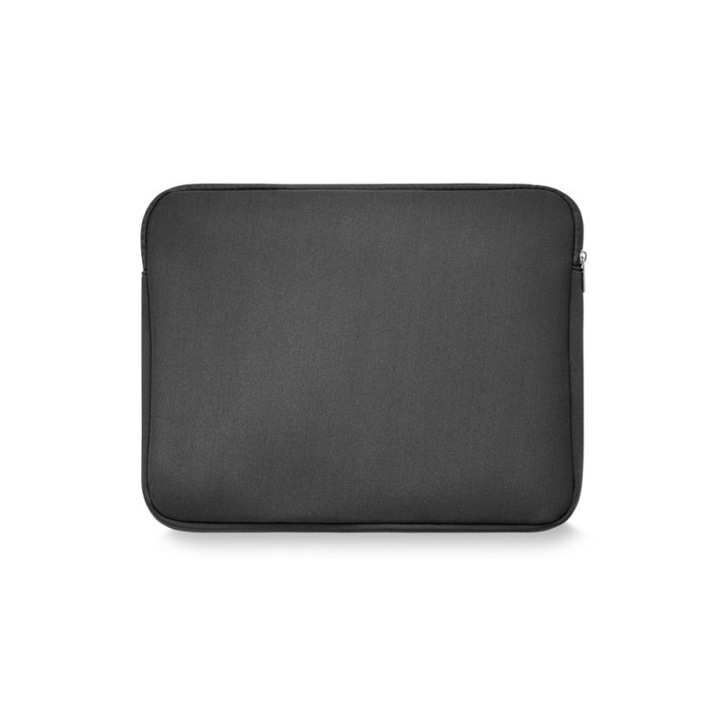 Black laptop sleeve with zipper closure