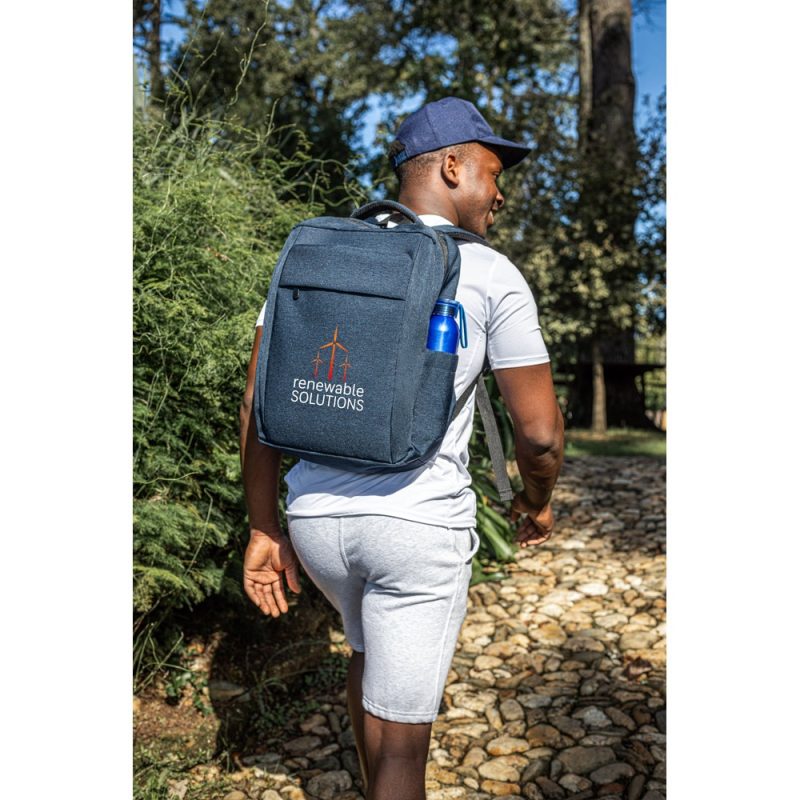 Man with Renewable Solutions backpack outdoors