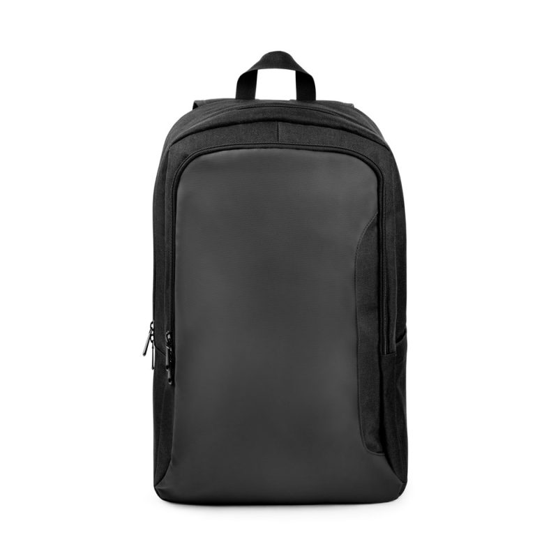 Sleek black backpack with multiple compartments