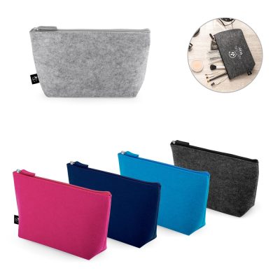 Colourful zippered pouches for cosmetic storage.