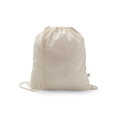Eco-friendly cotton drawstring bag with natural colour