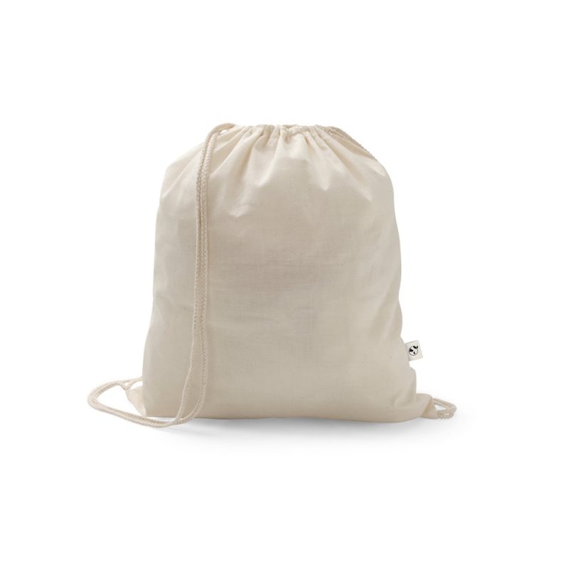 Eco-friendly cotton drawstring bag with natural colour