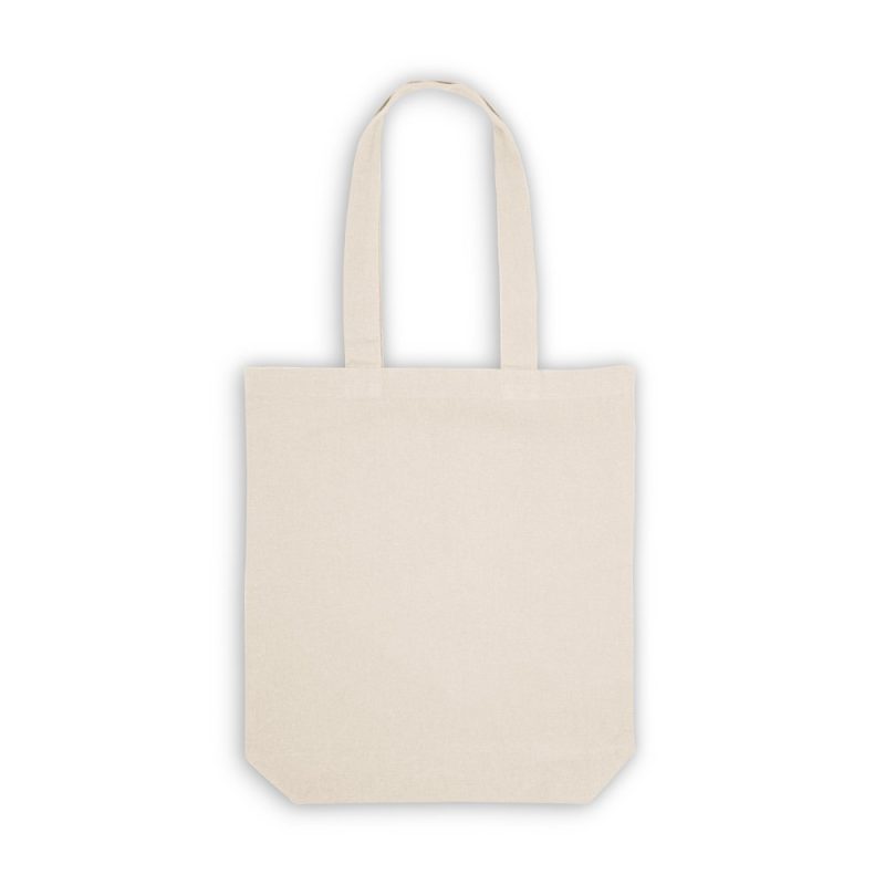 Plain beige canvas tote bag isolated