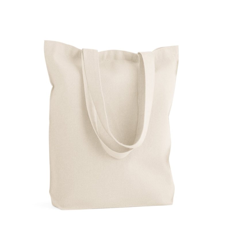 Plain beige tote bag with handles