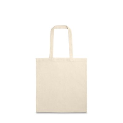 Plain beige tote bag with handles