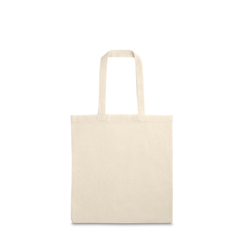 Plain beige tote bag with handles