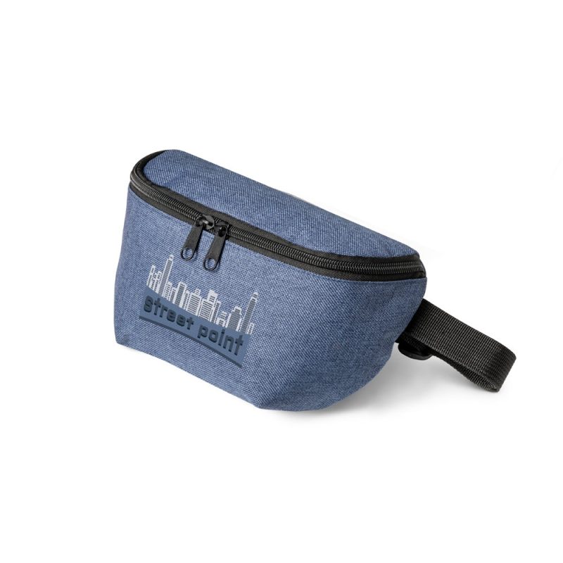 Denim waist bag with city design