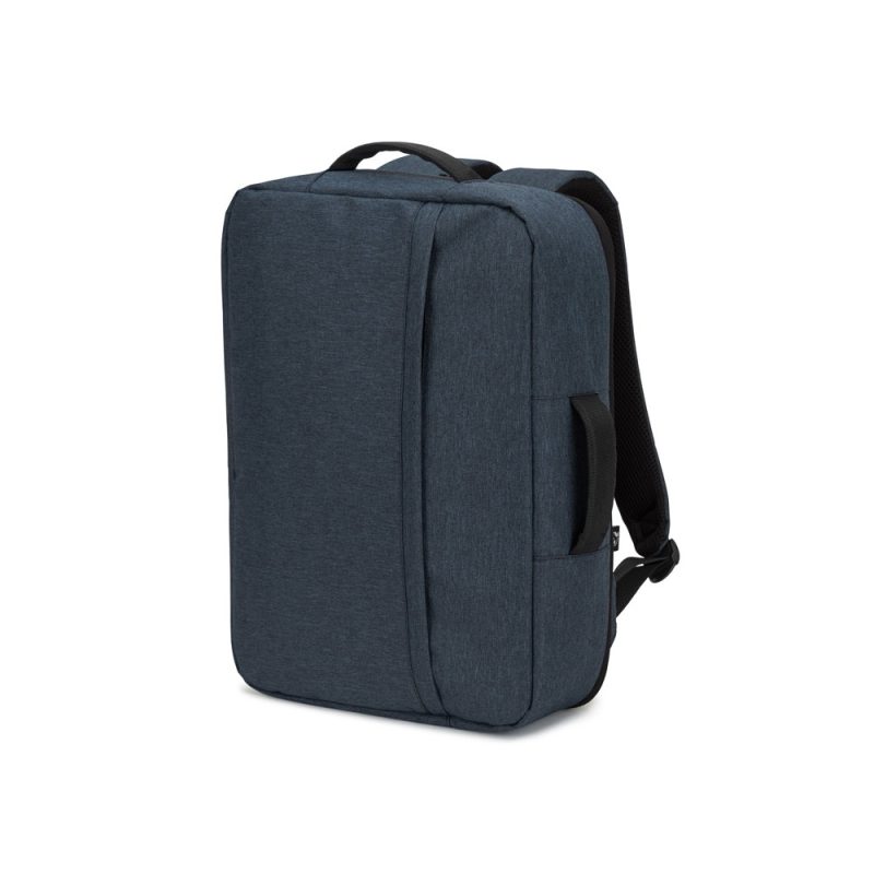 Dark grey backpack with multiple compartments.