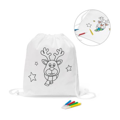 Colouring bag with reindeer design and markers included.
