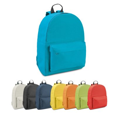 Collection of colourful backpacks displayed in multiple colours.
