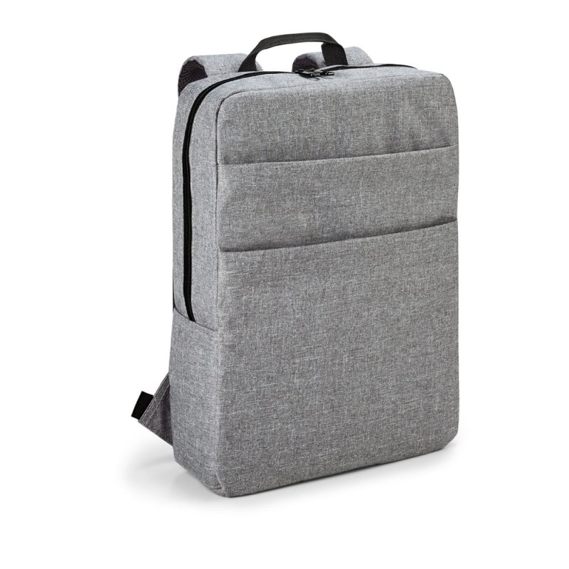 Grey modern backpack with black zippers