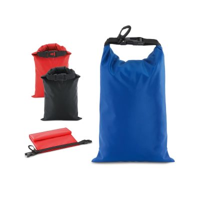 Colourful waterproof dry bags with clips on top.