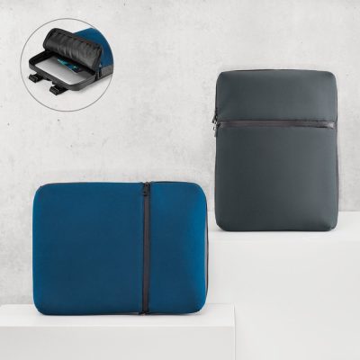Two stylish laptop bags on display