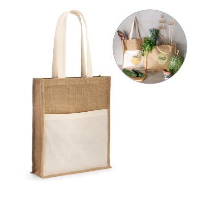 Eco-friendly jute tote bags with vegetables.
