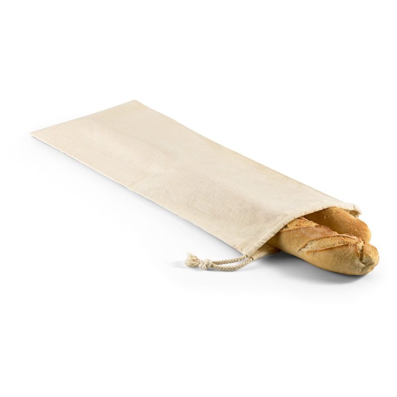 Baguettes in a fabric bread bag.